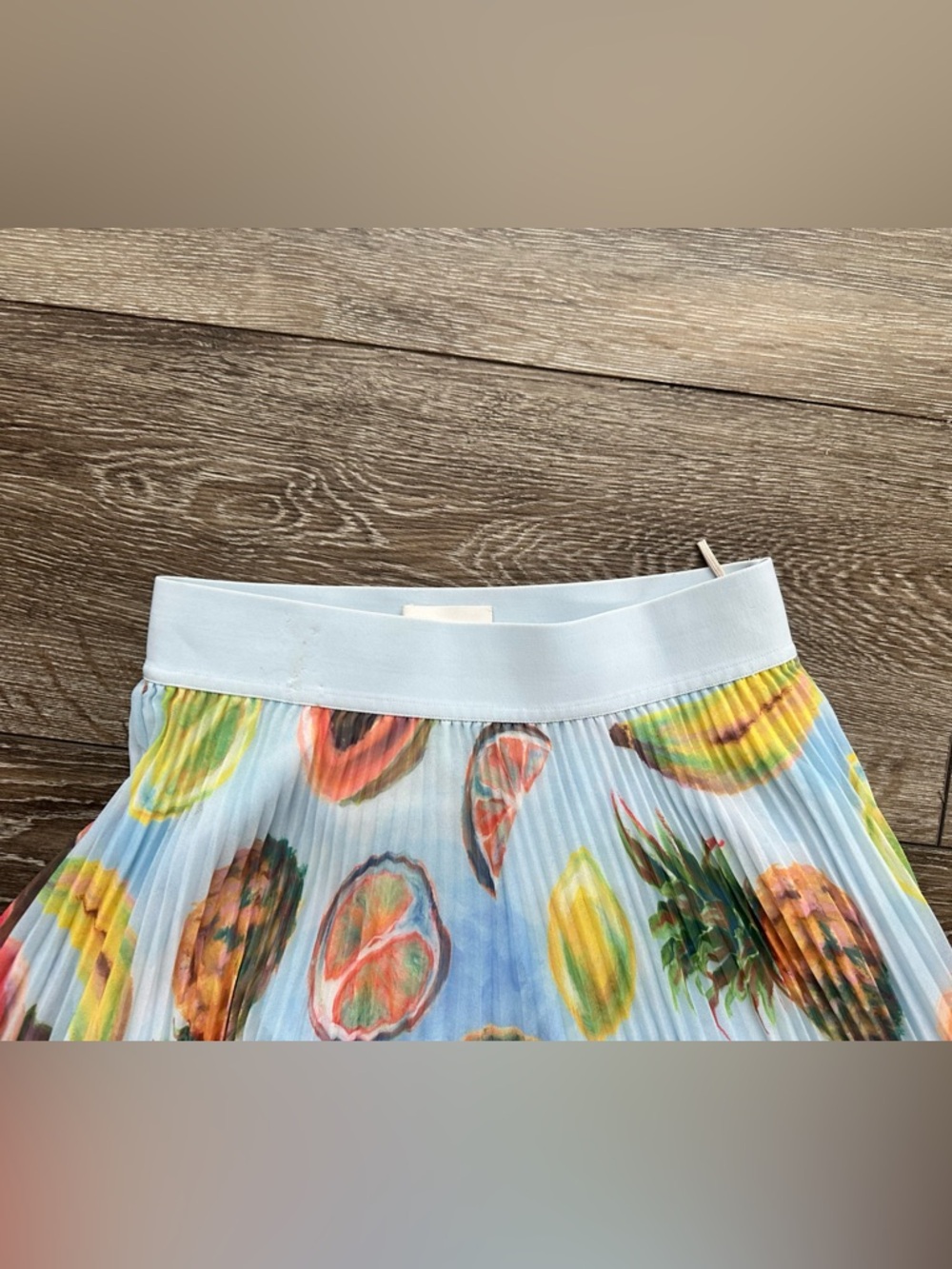 Wilfred Pleated / Twirl Pleated Skirt Fruit Print Skirt, woman’s M - Picture 6 of 11